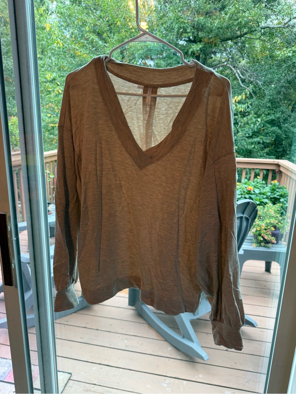 Travis Mathews V-Neck Long Sleeve Top in Cream